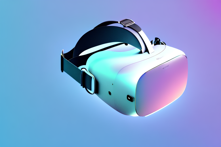 The oculus quest 2 vr headset with a light beam emanating from it