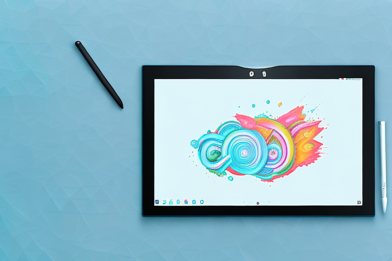 An acer tablet with a stylized