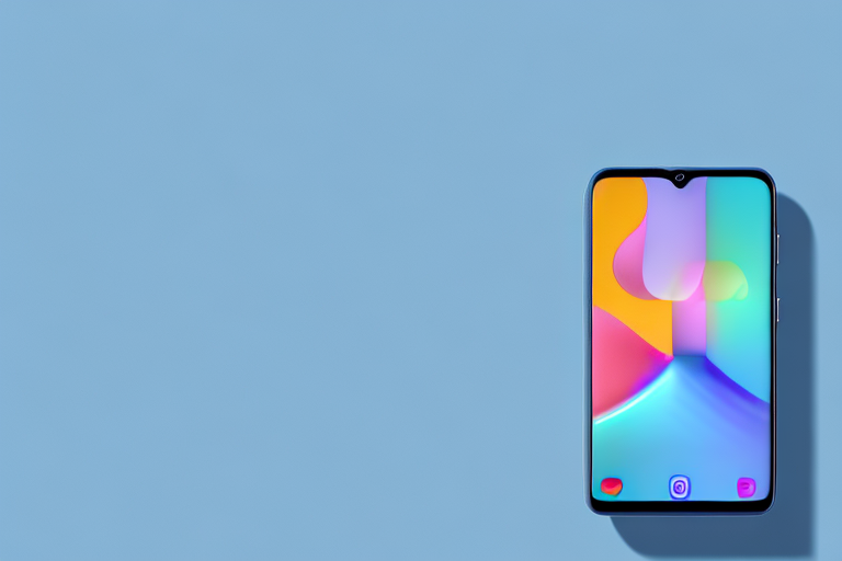 A samsung a03s smartphone with a glowing screen