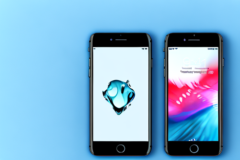 An iphone 7 with the power and volume down buttons highlighted