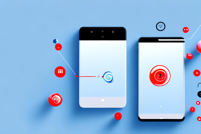 An a53 smartphone with a sequence of actions showing the screenshot process
