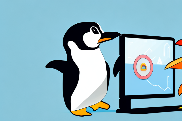 A linux penguin mascot interacting with a computer screen displaying a screenshot tool interface