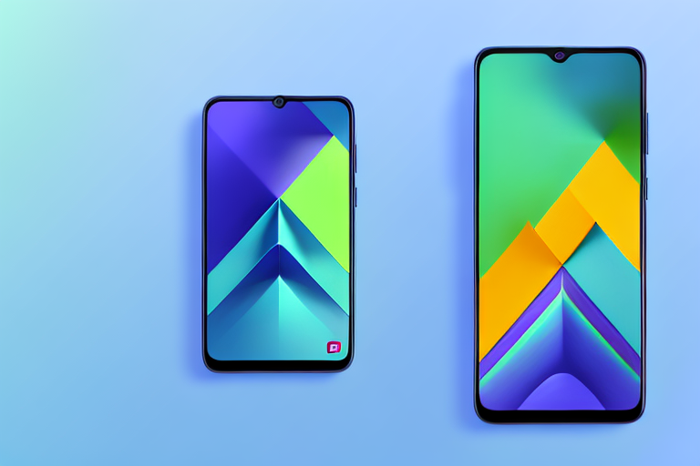 A samsung galaxy a11 smartphone with a stylized