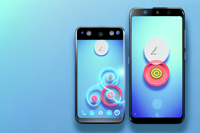 A zte phone with a stylized