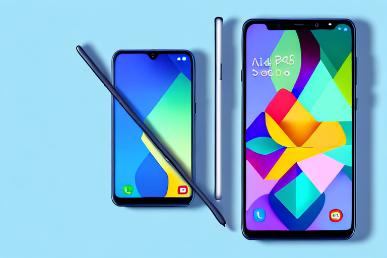 A samsung a52s 5g smartphone with a highlighted screen and a visual effect indicating a screenshot action