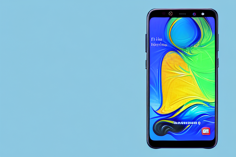 A samsung galaxy a03s phone with the screen displaying a camera icon