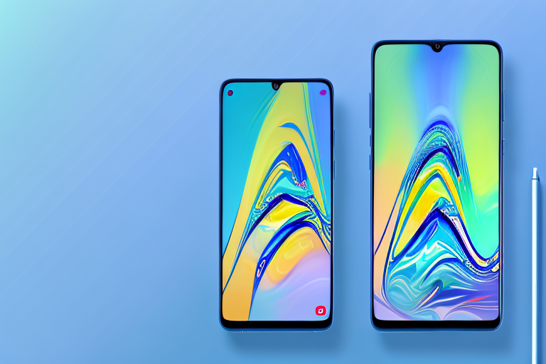 A samsung a03s smartphone with an animation-style glow around the power and volume down button