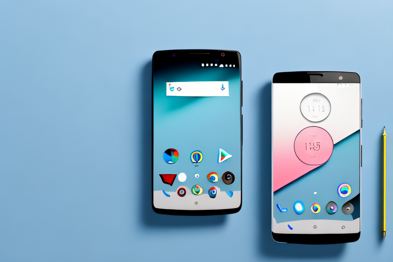 A motorola smartphone with the power and volume down buttons highlighted