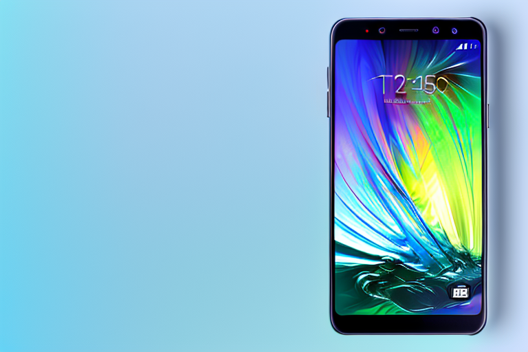 A samsung galaxy a53 5g smartphone with a light beam highlighting the buttons to press for taking a screenshot
