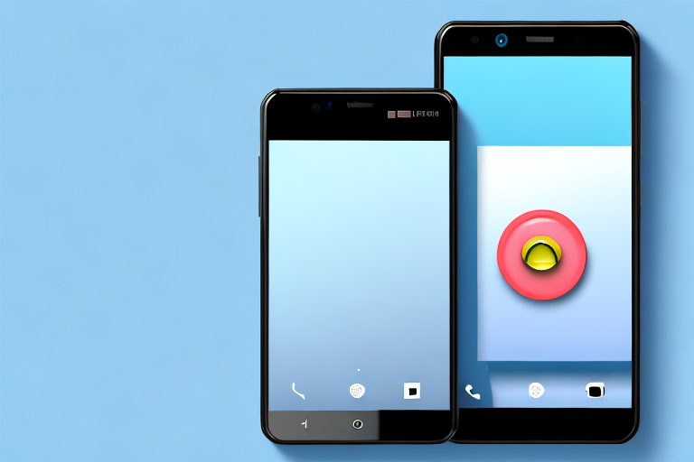 The blu b131dl smartphone with the screenshot icon highlighted on its screen