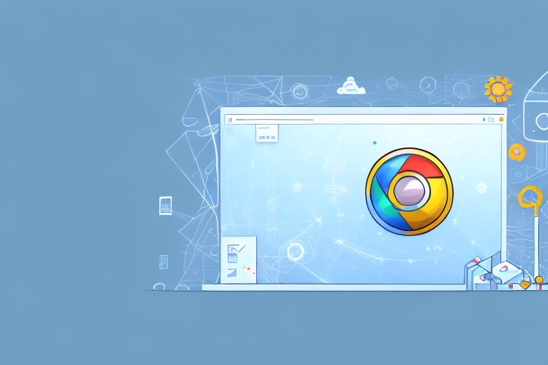 A chrome browser window with a stylized