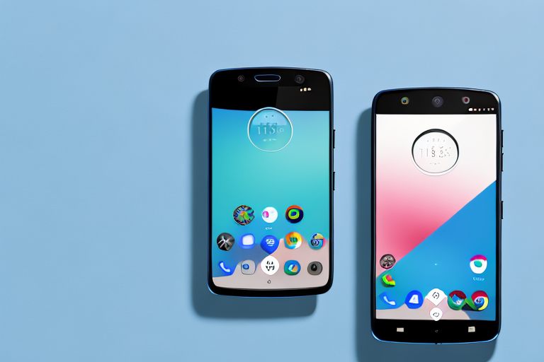 A motorola edge plus smartphone with a glowing screen