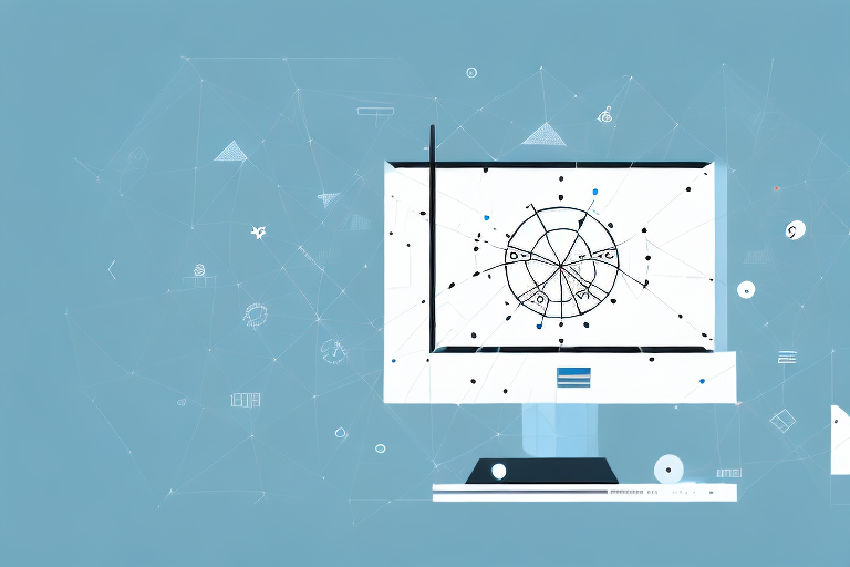 A computer screen with a camera icon