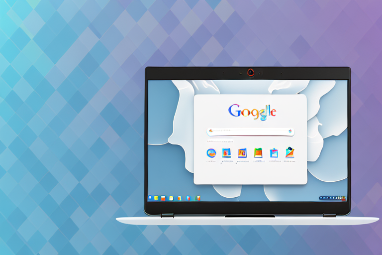 A chromebook laptop with a stylized
