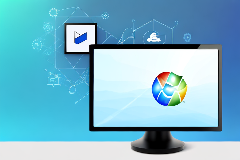A computer monitor displaying a windows desktop