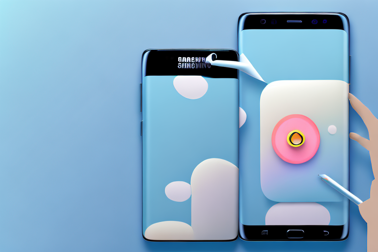 A samsung smartphone with the power and volume down buttons highlighted