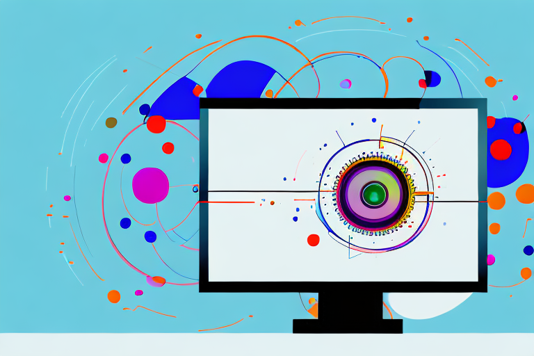 A computer monitor displaying a vibrant