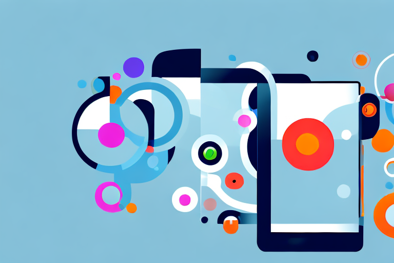 A computer and a smartphone displaying a vibrant