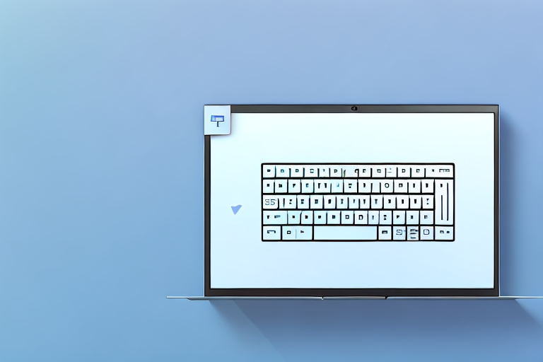 A laptop with a highlighted keyboard key indicating the screenshot function
