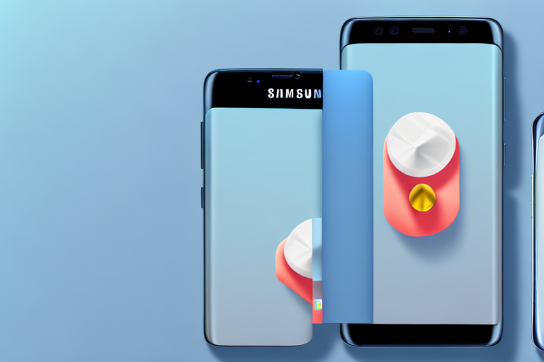 A samsung smartphone with the power and volume down buttons highlighted