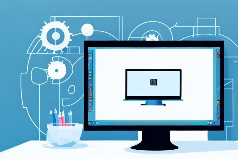 A computer monitor displaying a generic desktop