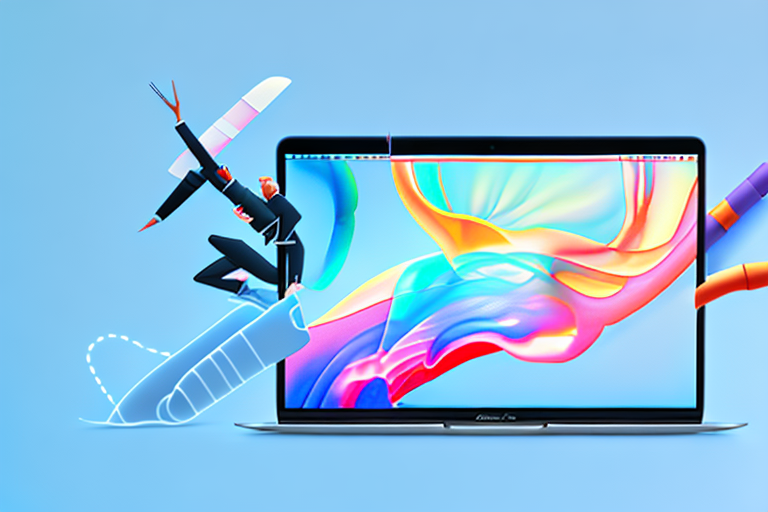 A macbook air with a screenshot being captured on its screen