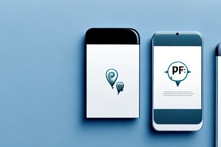 A mobile phone displaying a screenshot with a pdf icon floating above it