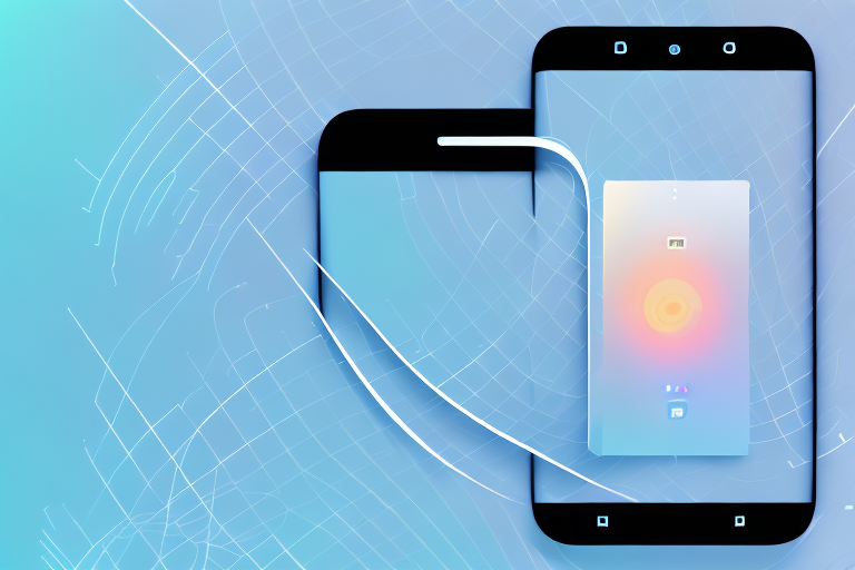 A smartphone with a glowing screen