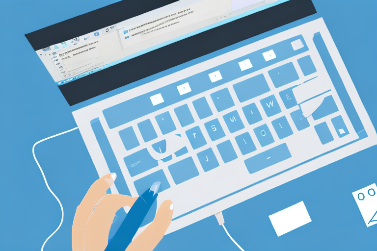 A computer displaying the windows 10 interface with the 'print screen' key highlighted on a keyboard
