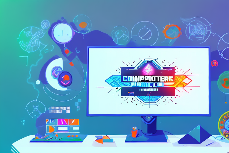 A computer monitor displaying a vibrant and detailed game scene