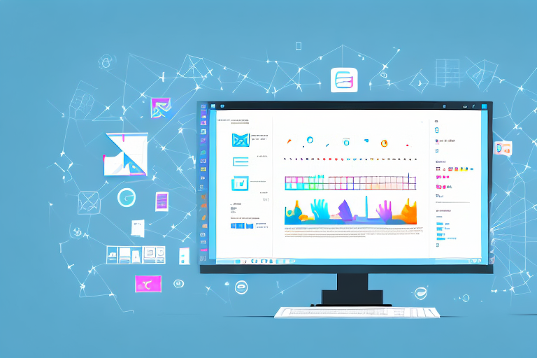 A computer screen displaying a screenshot image with various editing tools and icons around it