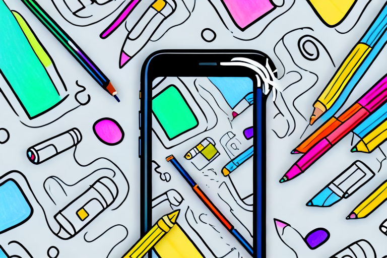An iphone displaying a screenshot with editing tools like markers