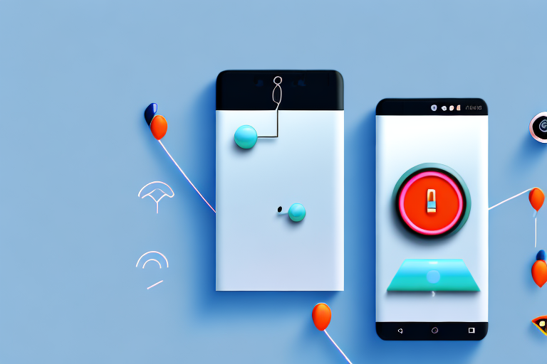 A smartphone with the power and volume down buttons highlighted