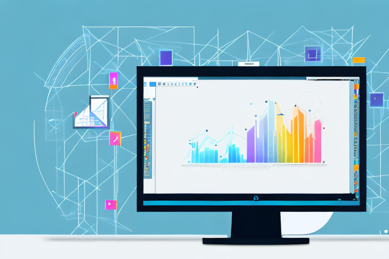 A computer monitor displaying a variety of windows