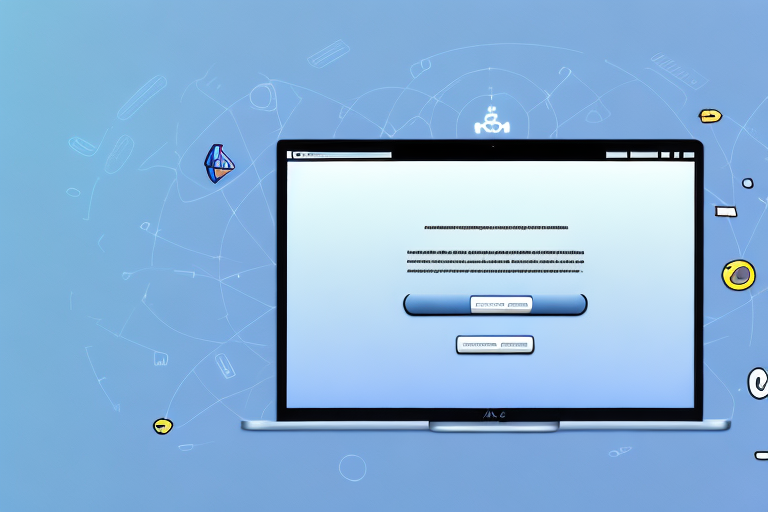 A mac computer with a dialogue box on the screen