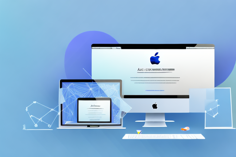 A mac computer with a screenshot of a generic application window appearing on its screen