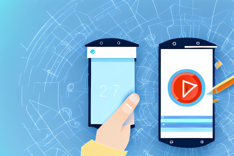 An android smartphone displaying an open screenshot with crop tool icons visible on the screen