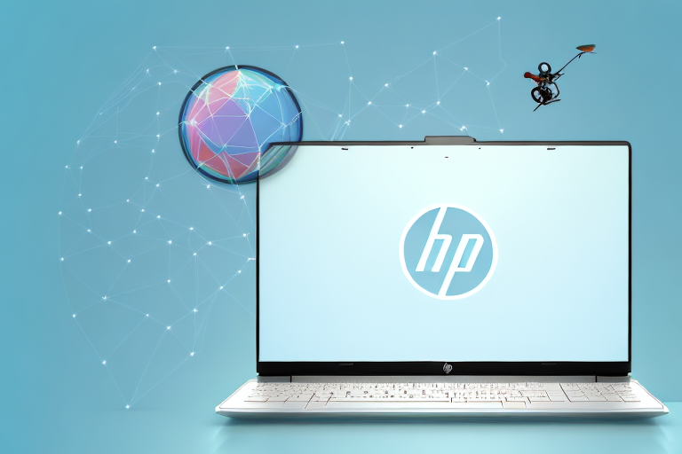 An hp laptop with a screenshot on the screen