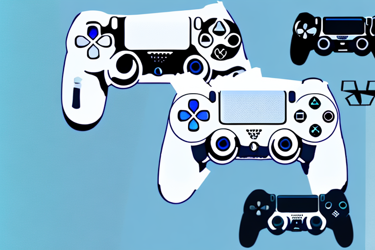 A ps4 controller next to a screenshot on a screen