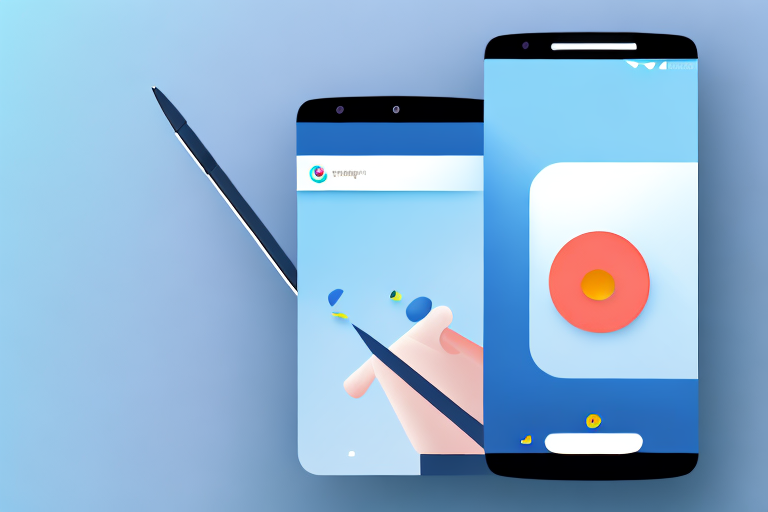 An android smartphone displaying a screenshot with cropping tool indicators on the corners