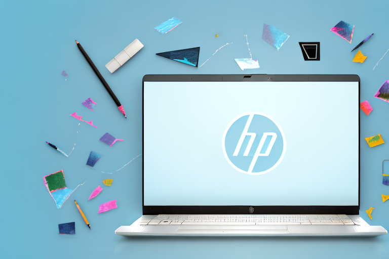 An hp laptop with a screenshot on the screen