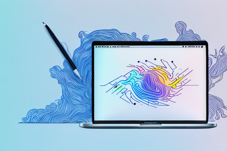 A macbook pro with a screenshot image on the screen