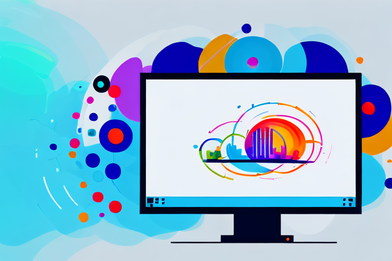 A computer monitor displaying a vibrant