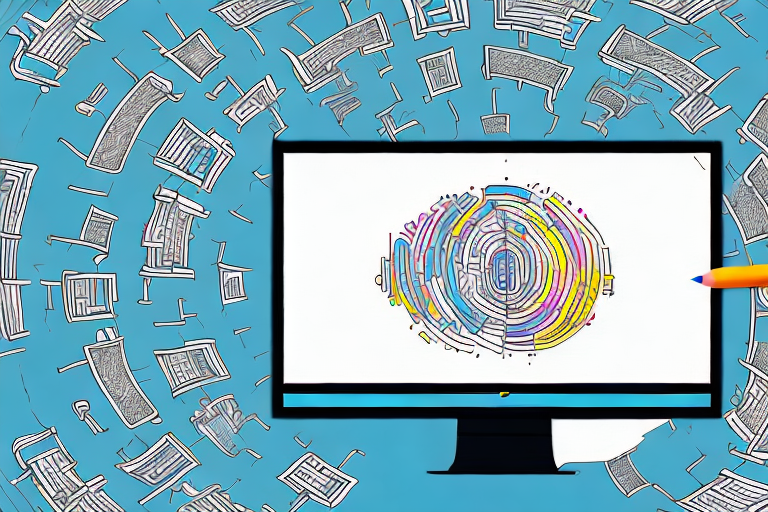 A computer screen displaying a colorful image