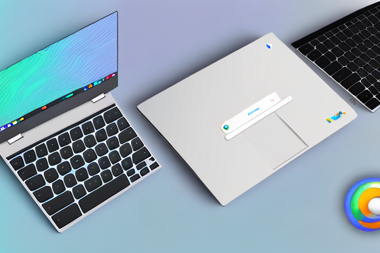 A chromebook laptop with a stylized