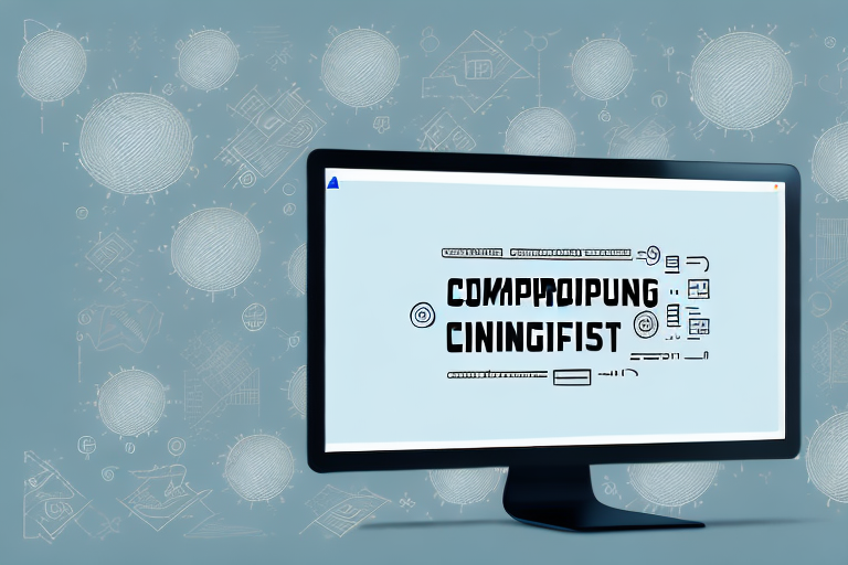 A computer screen with a blurry screenshot on one side and a clear