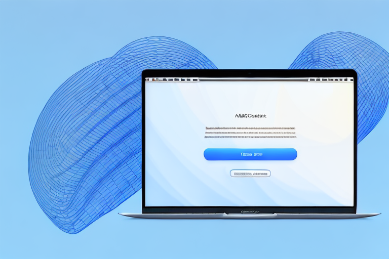 A macbook air with the screen displaying a generic application