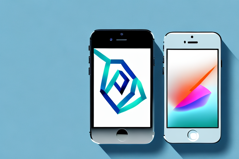 An iphone displaying a screenshot with a stylized