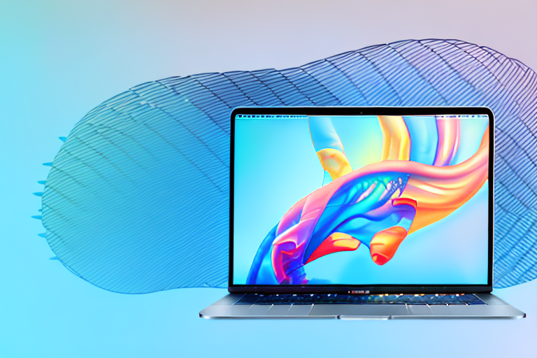 A macbook air with a screenshot command prompt on the screen