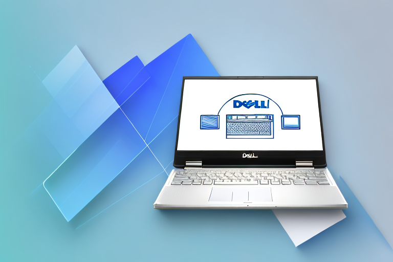 A dell laptop with a stylized